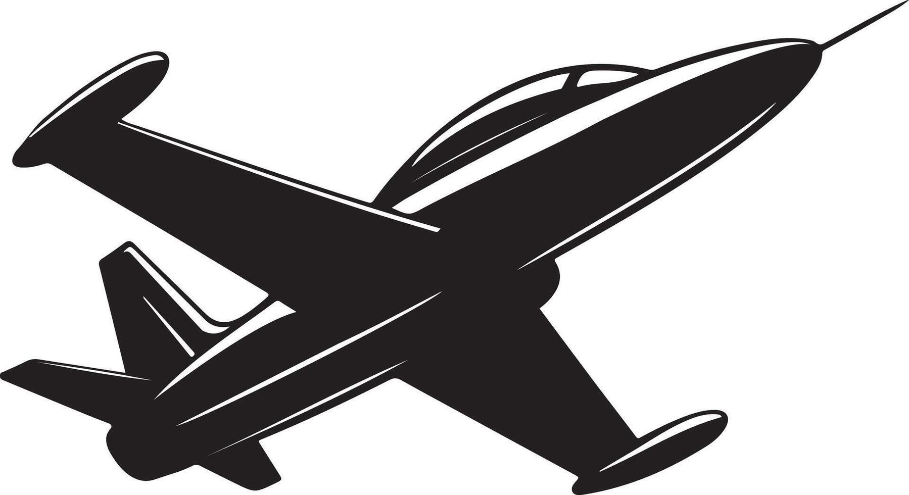 Stylish silhouette of a fighter jet illustration vector