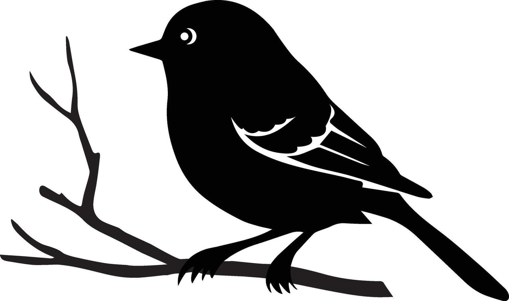 Silhouette of a bird sitting on a branch vector