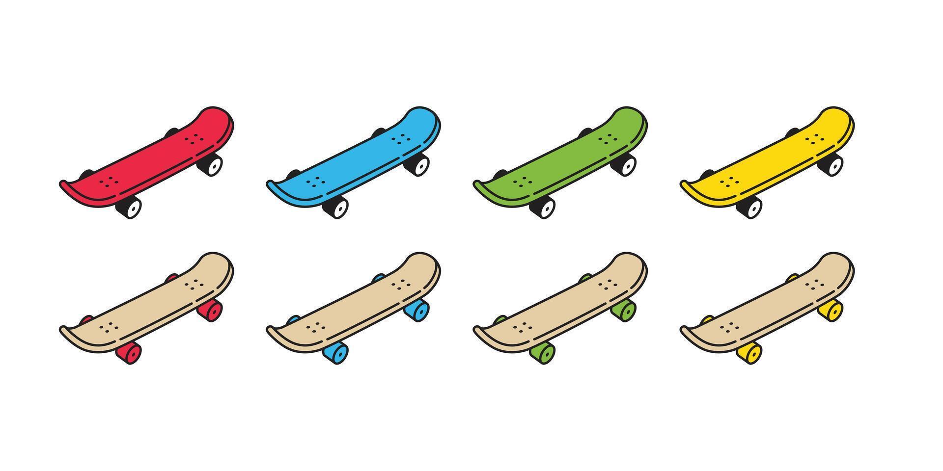 skateboard icon surf skate skating extreme sport character cartoon doodle illustration symbol design clip art vector