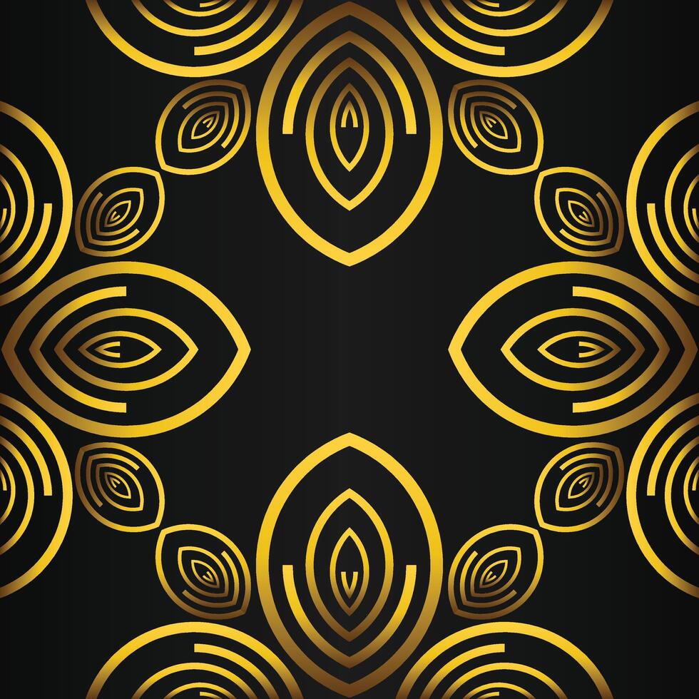 Golden pattern on black background vector