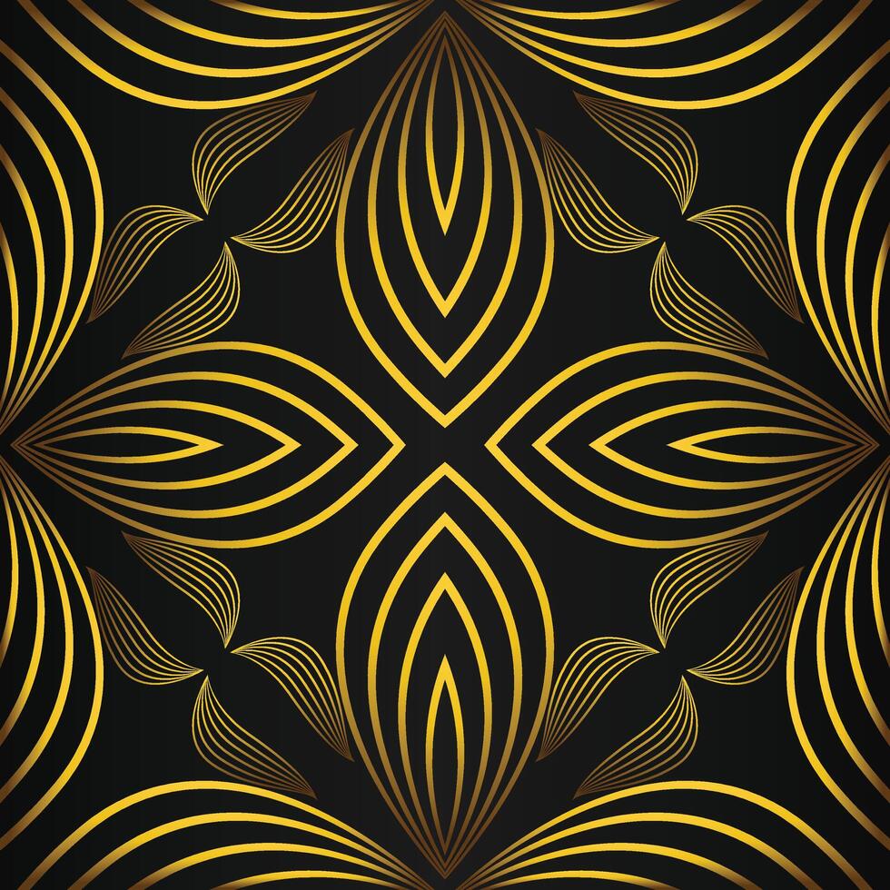Golden abstract background with wavy lines vector