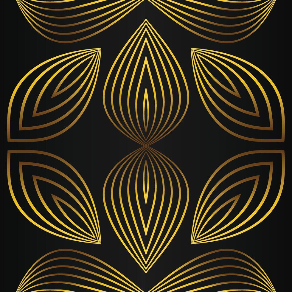 Golden abstract pattern on black background vector
