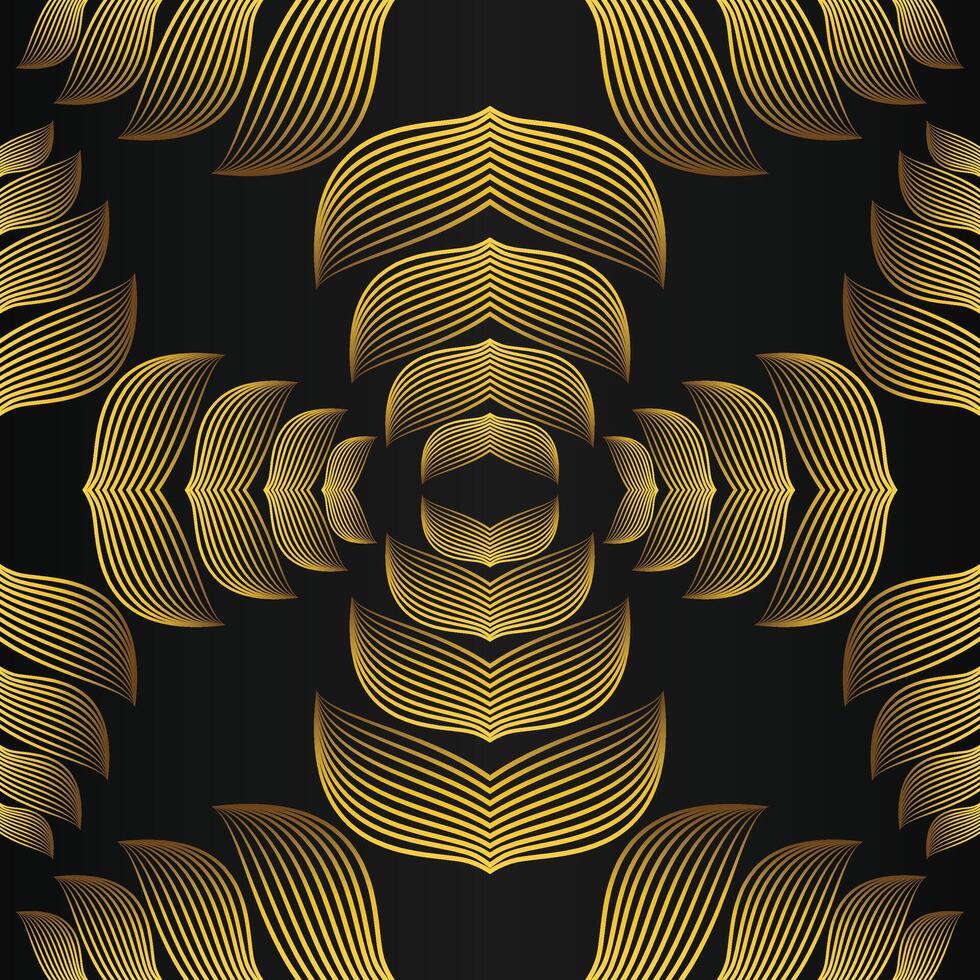 Golden abstract pattern on black background vector