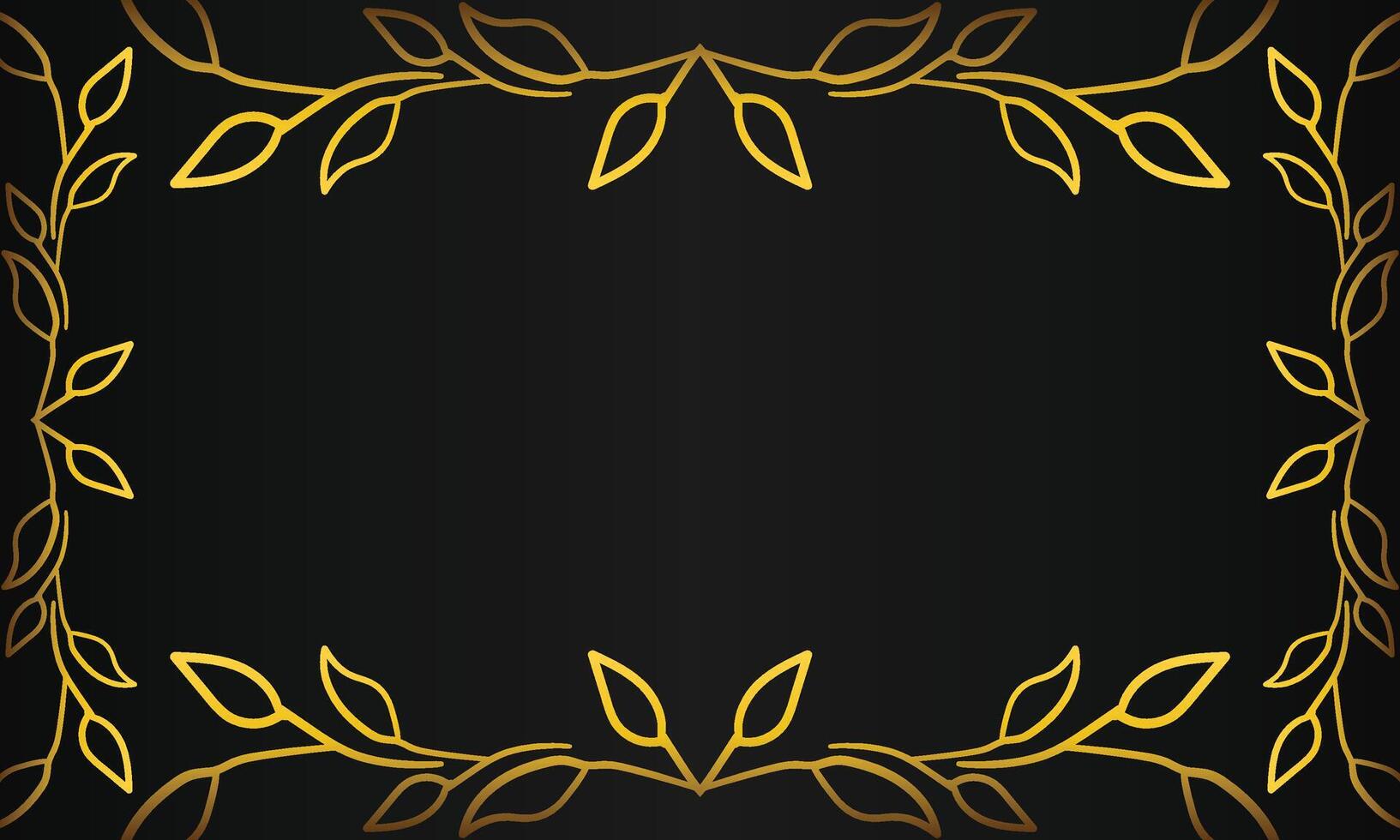 Golden frame on black background vector