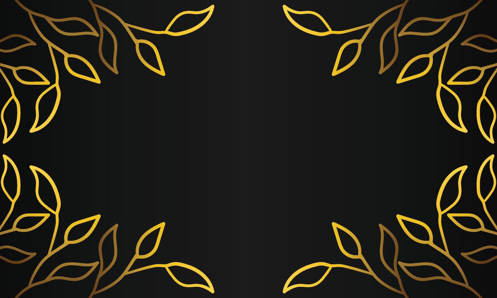 Golden leaves on black background vector