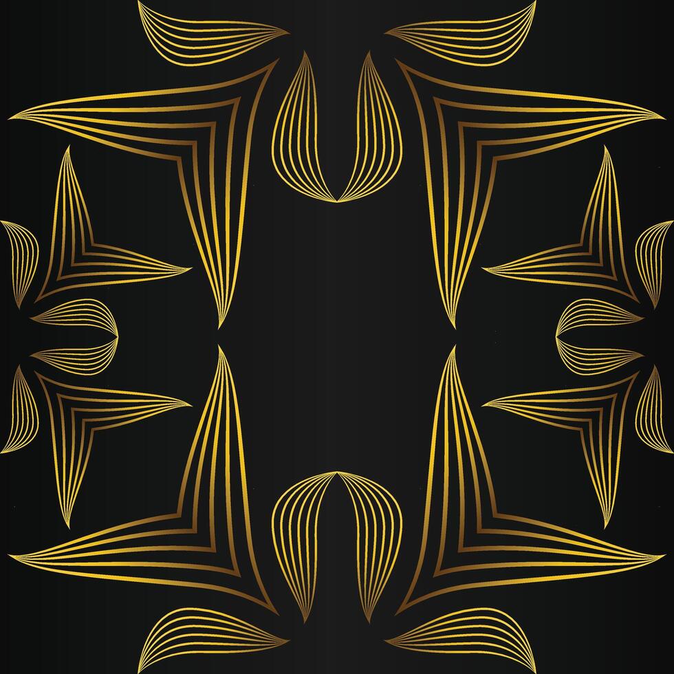 Golden star pattern on black background vector