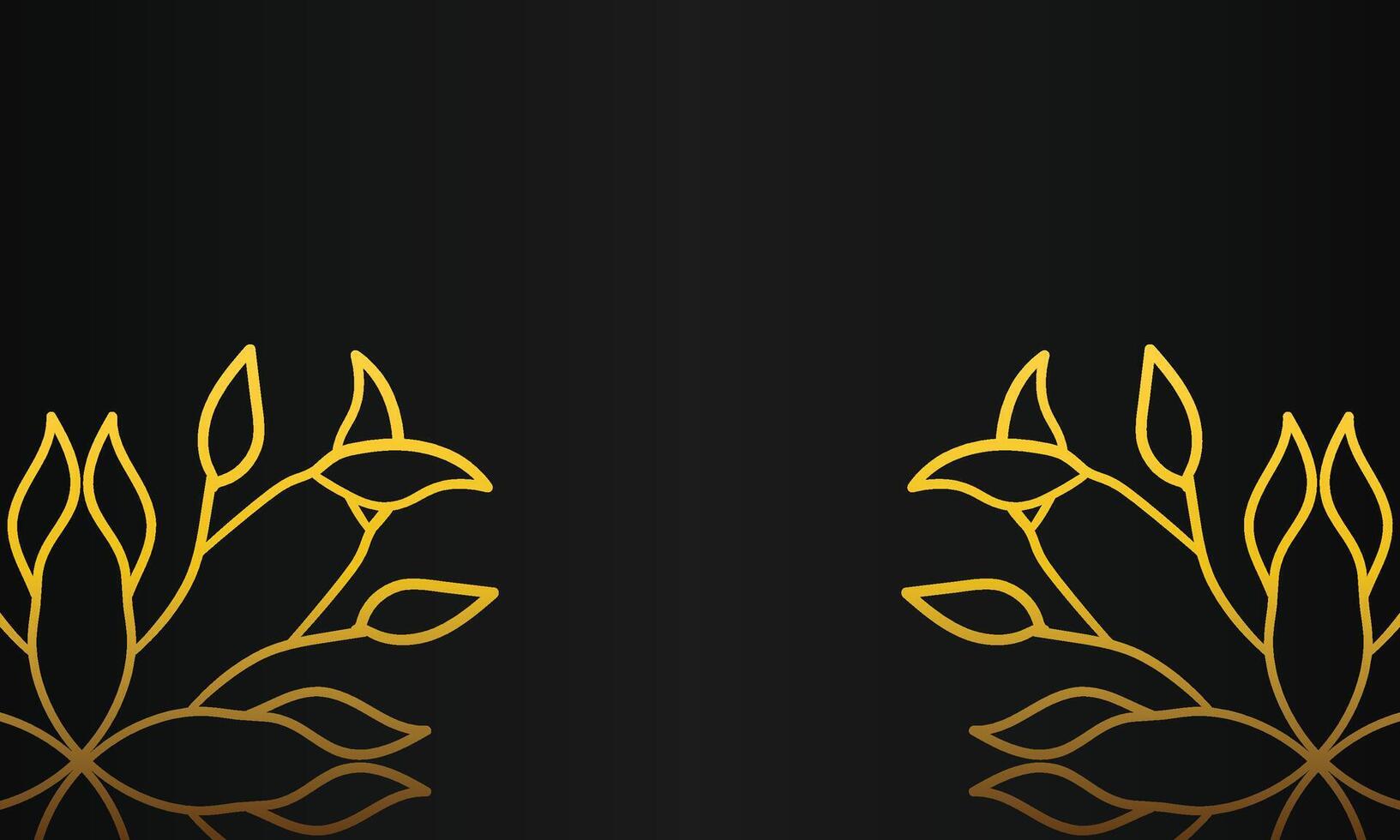 Golden leaves on black background vector