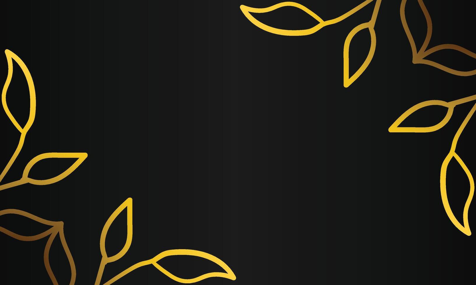 Golden leaves on black background vector