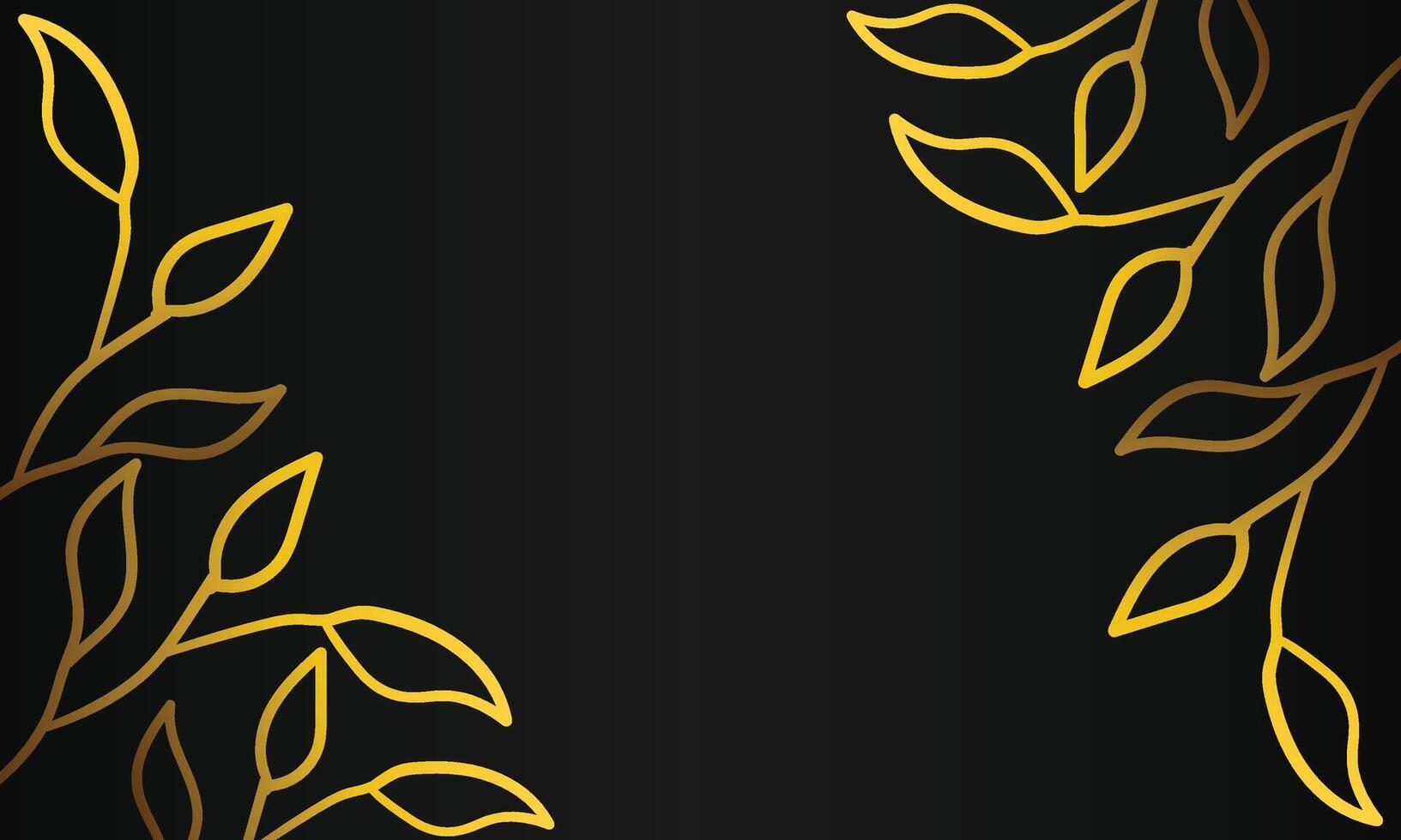 Golden leaves on black background vector