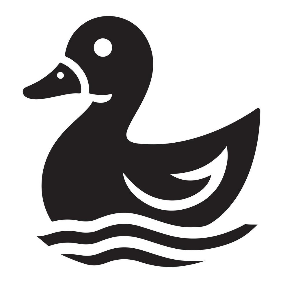 Duck silhouette on a white background vector
