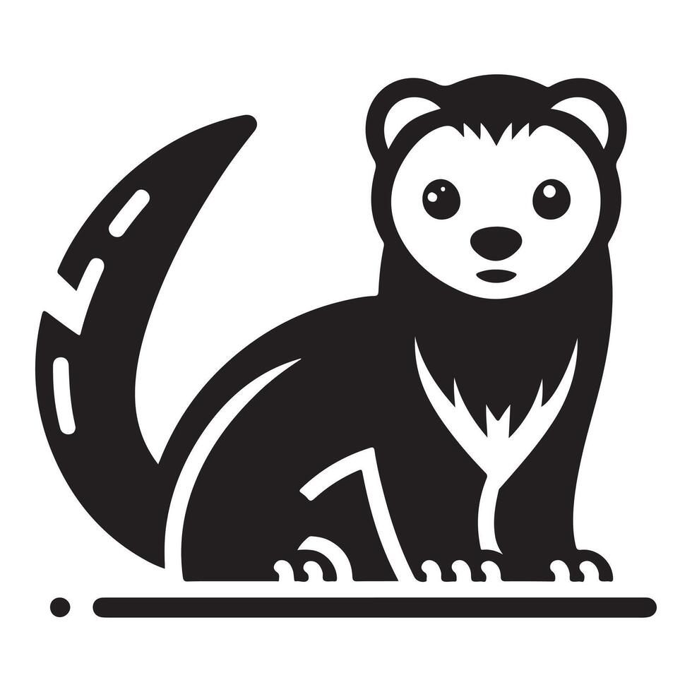 Ferret Silhouette graphic Art vector