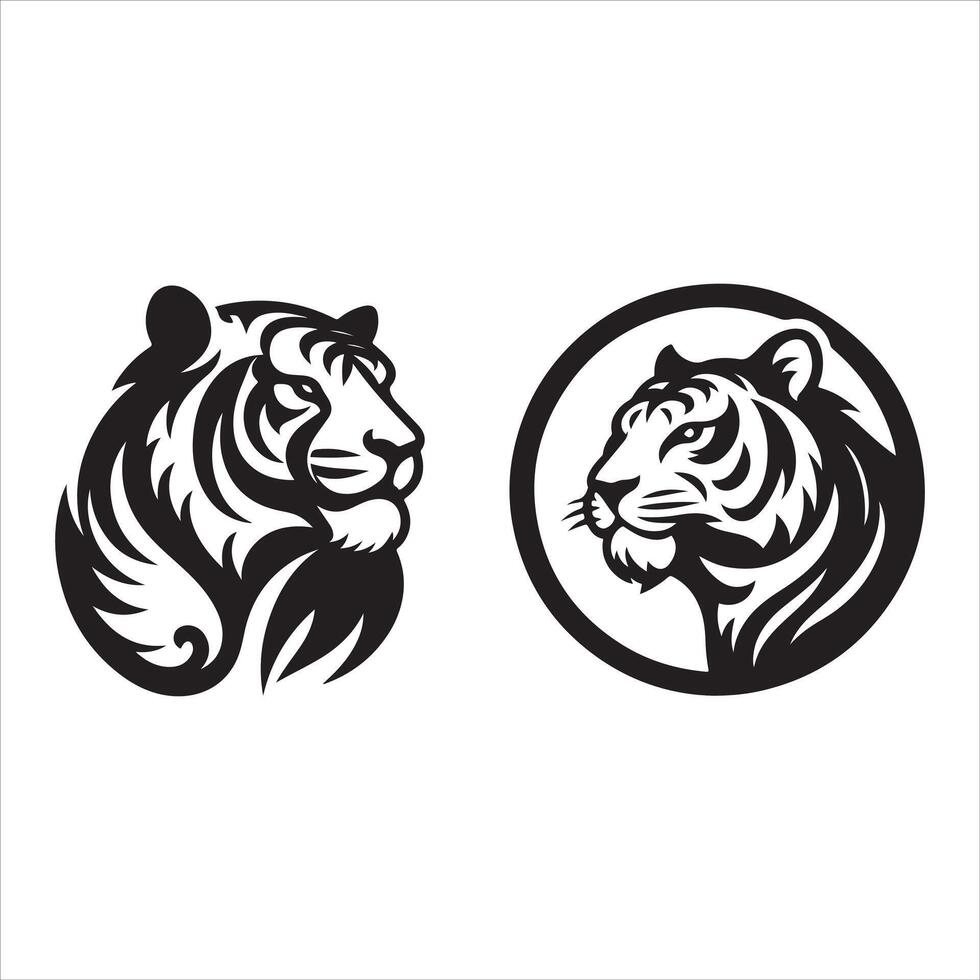 Tiger Head silhouette art vector