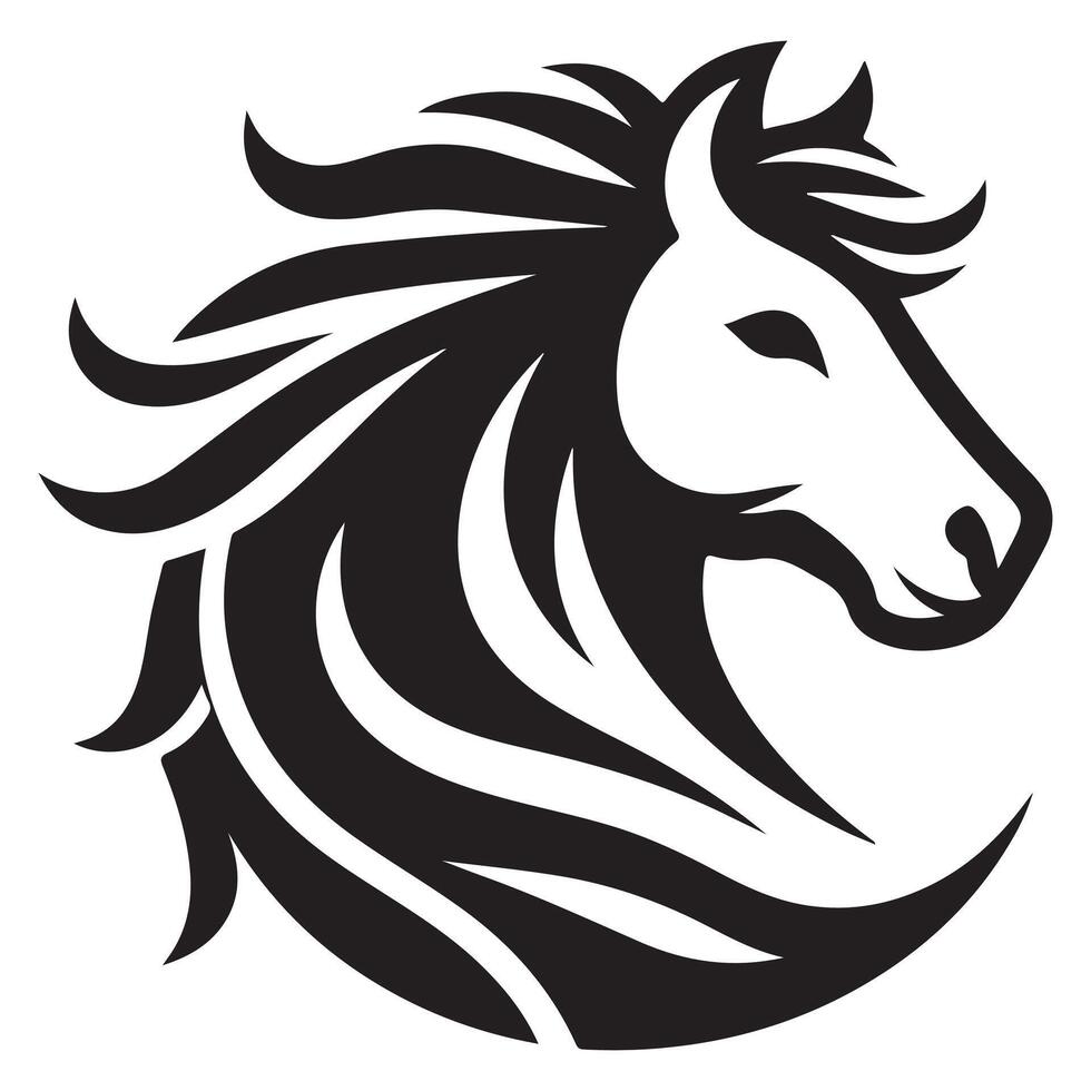 tribal tattoos with horses in circles vector