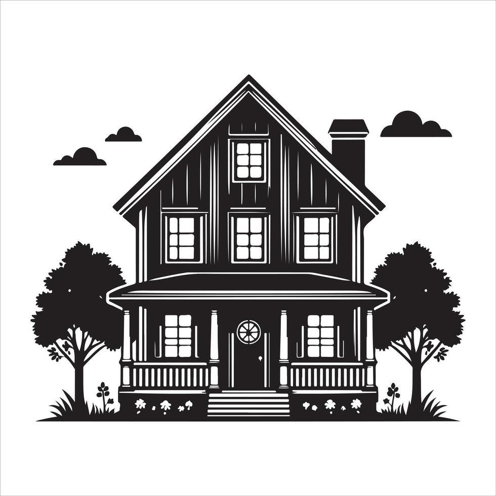 residing at home graphic Illustration of a Silhouette vector