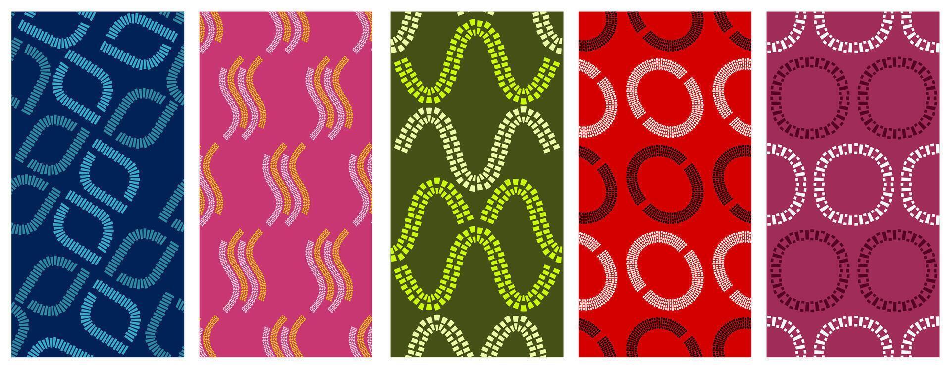 a collection of seamless patterns with an abstract theme that gives a natural and beautiful impression. Suitable for application to fabric, paper, walls or your monitor screen vector