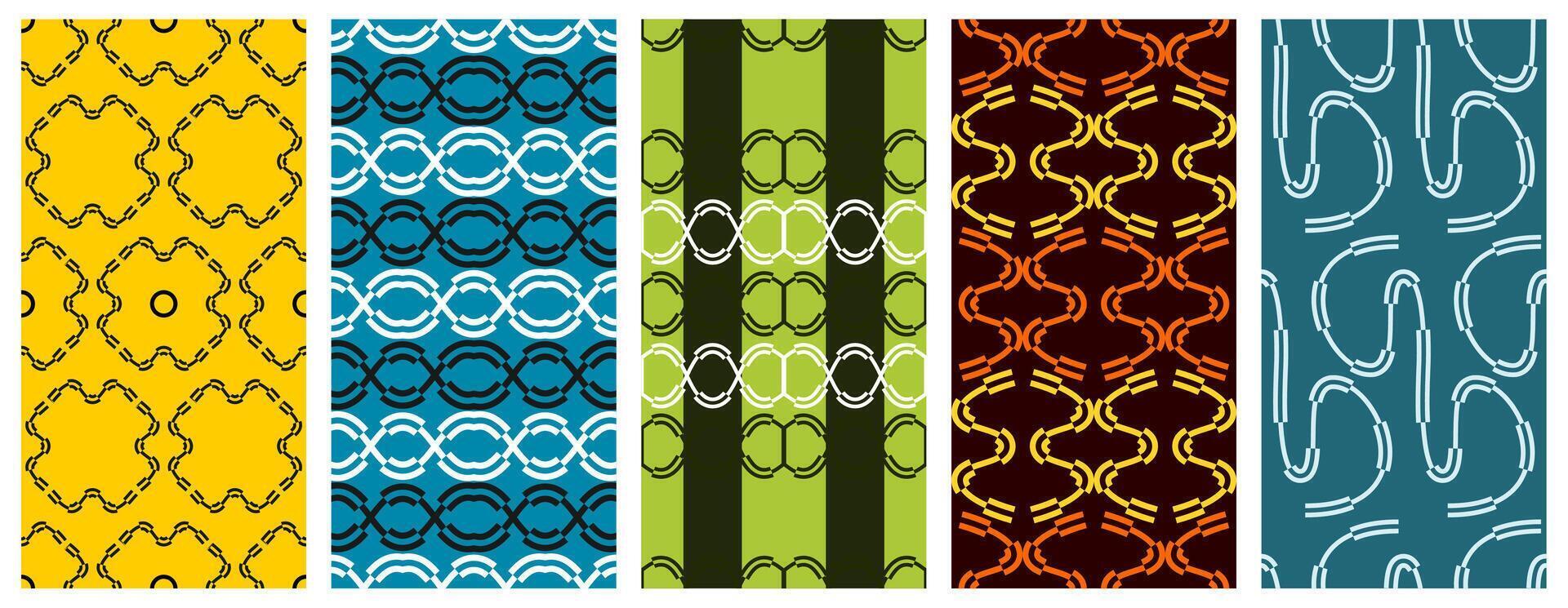 a collection of seamless patterns that have an abstract and artistic theme. Suitable for application to fabric, paper, walls or your monitor screen vector