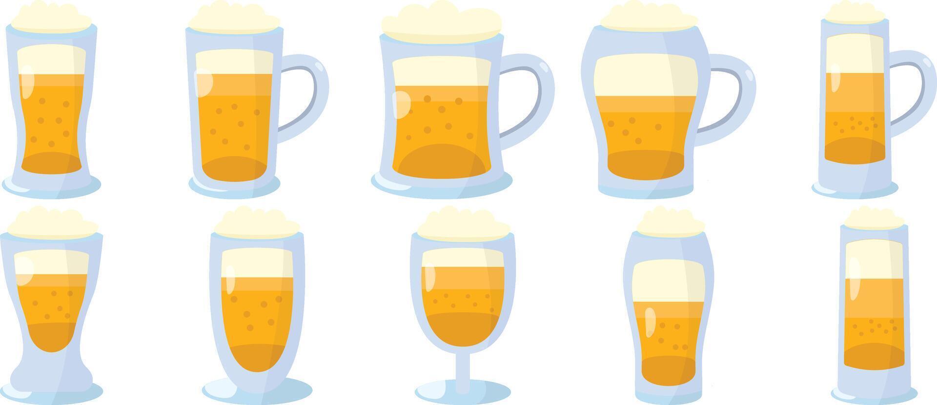 Collection Beer Glass vector