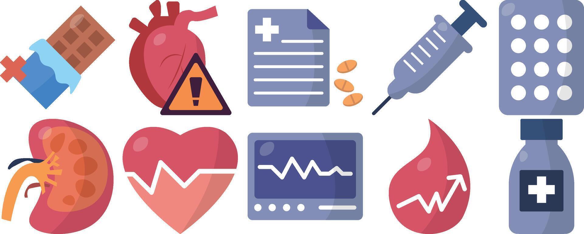 Diabetes equipment icon vector