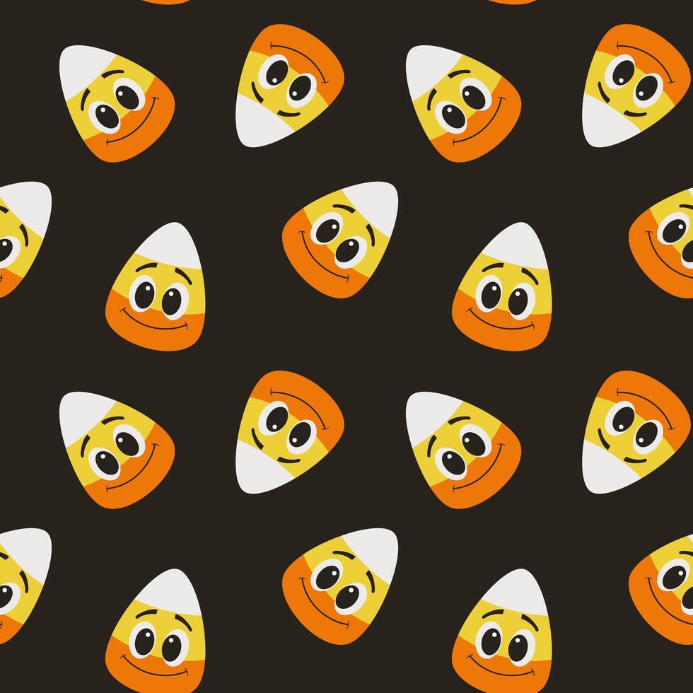 Seamless pattern with fun corn candies vector
