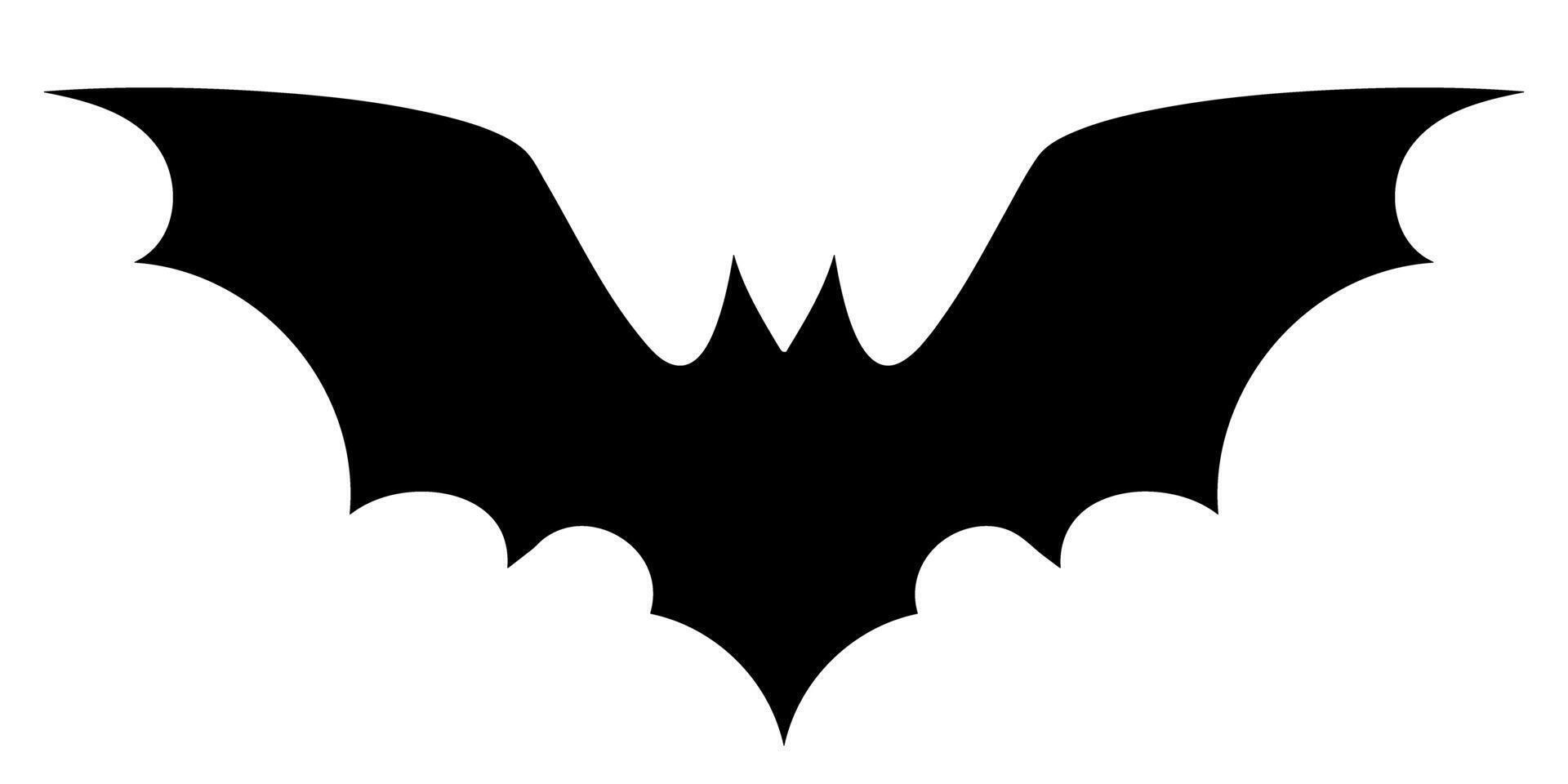 Black silhouette of a bat for Halloween isolated on transparent background vector