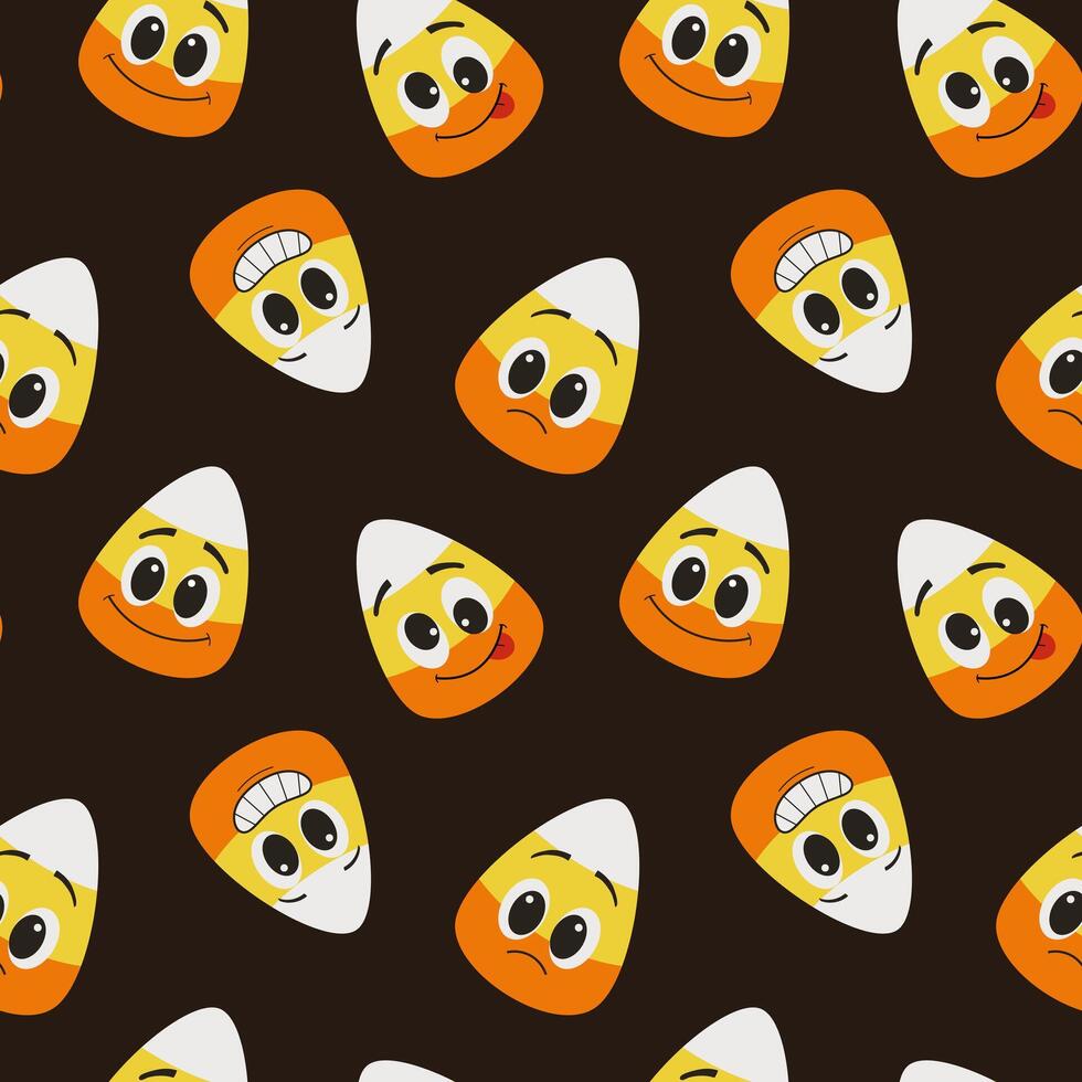 Seamless pattern with fun corn candies vector