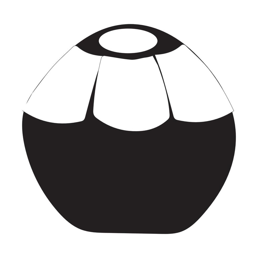 Coconut fruit icon editable black, single. Illustration of coconut isolated on white background. For kids coloring book. vector