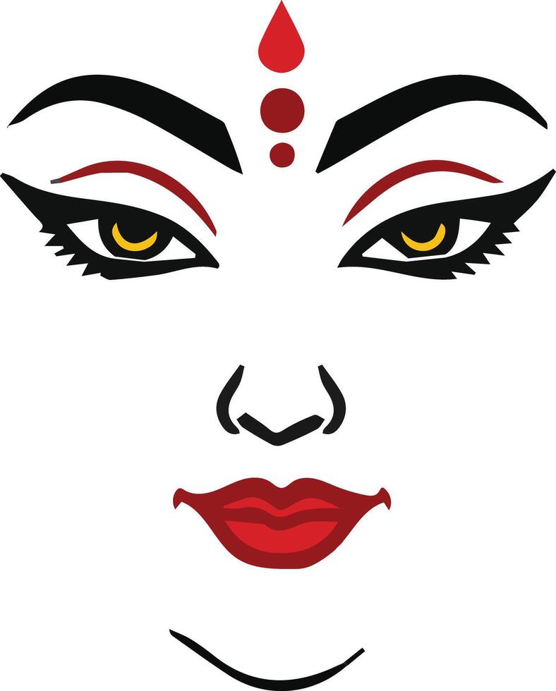 Face of maa durga eyes icon illustration design vector