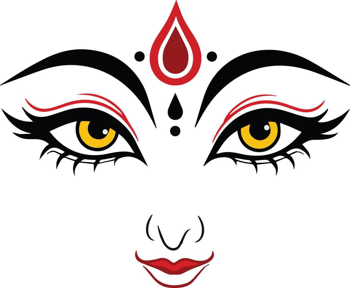 Maa durga eyes icon illustration design vector