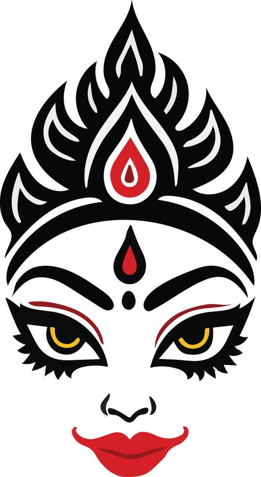 Face of durga maa eyes icon illustration design vector