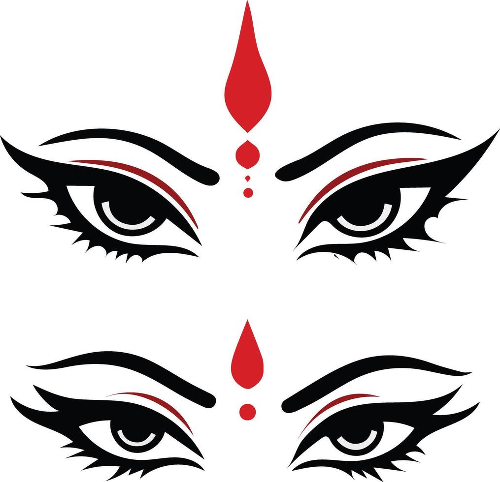Durga maa eyes icon illustration design vector