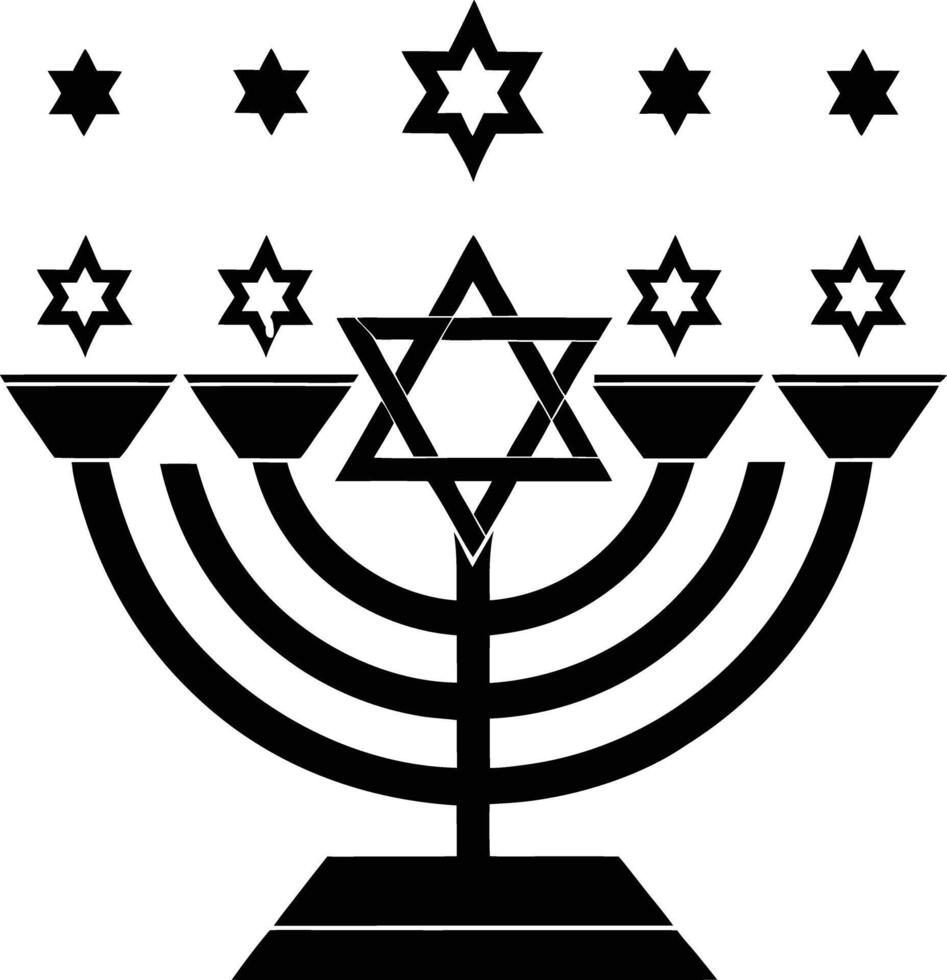 The menorah with stars on it vector