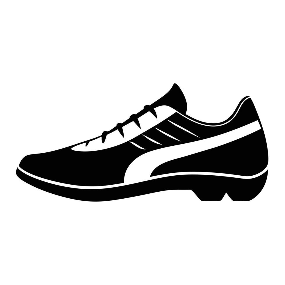 A black and white silhouette of a shoe vector