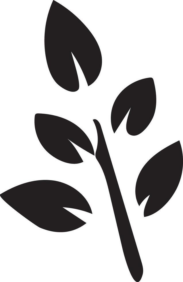A black and white silhouette of a leaf vector