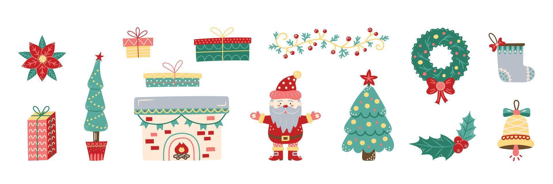 Christmas element set. Isolated element for design of cards, patterns, banners. Christmas and New Year. illustration. vector
