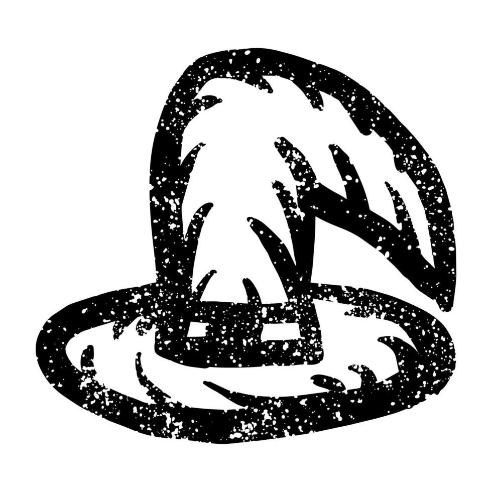 Drawing of grunge witch hat vector