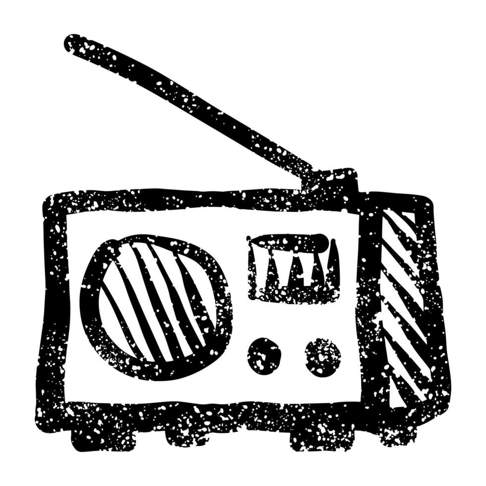 Hand drawn grunge old radio vector