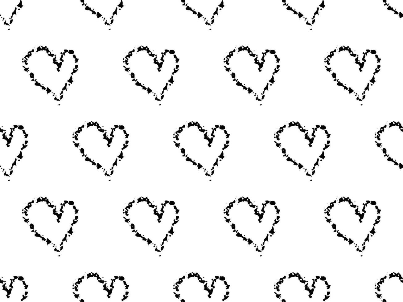 Seamless crayon pattern with hearts. Minimalistic Romantic background with love symbol. Chalk drawn sketch tender hearts on chalkboard backdrop. vector