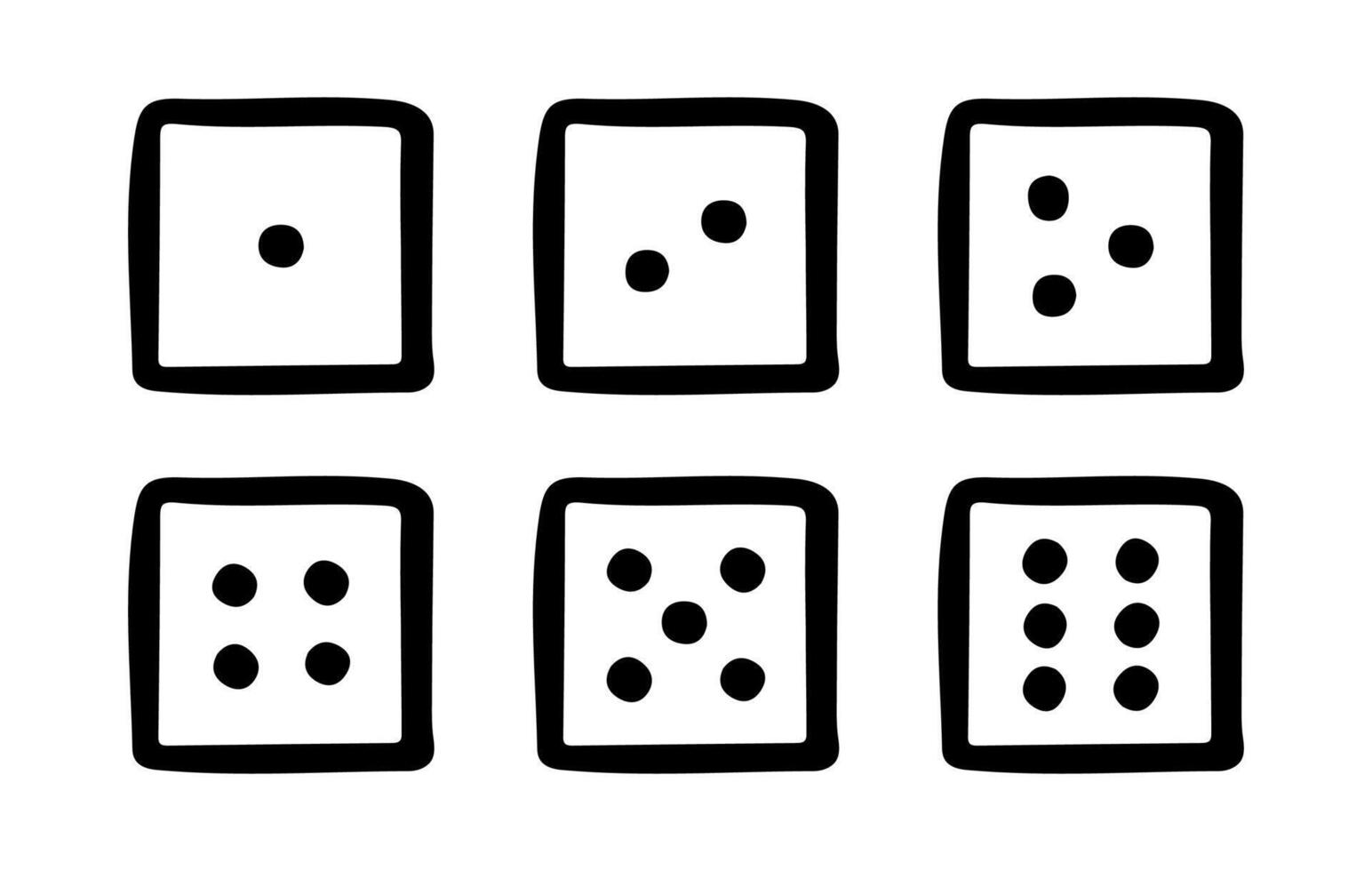 Doodle dice cube set. Game sign. sketch. Gambling symbol. Decoration for apparel, greeting cards, posters, emblems, wallpapers vector