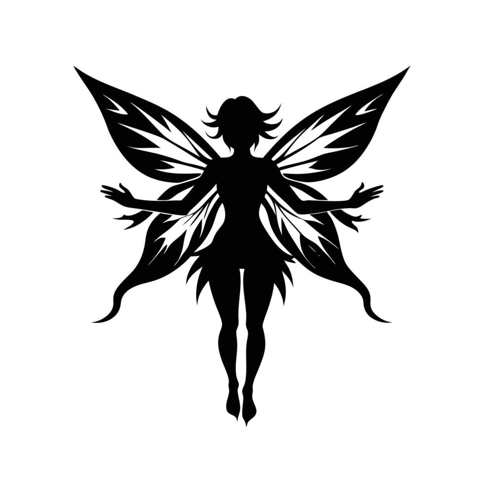 Fairy logo icon illustration design isolated silhouette vector