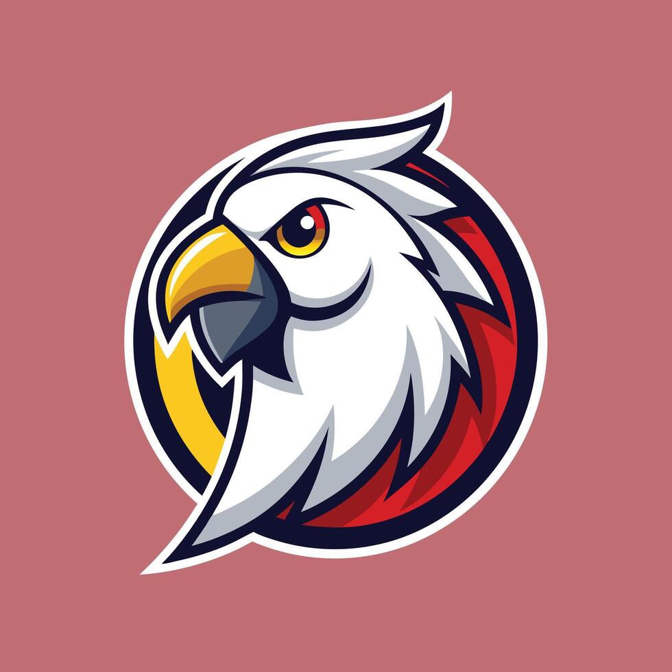 White parrot mascot logo icon design isolated vector