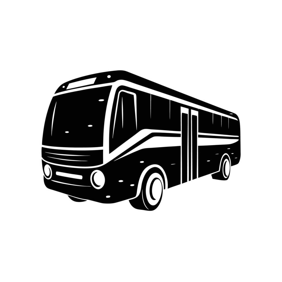 Coach or Bus Design Logo Silhouette Modern Symbol vector