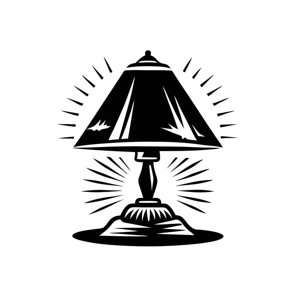 Lamp Silhouette Logo Style Isolated vector
