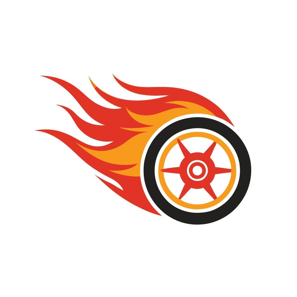 Trendy Mascot of Speed tire Logo Icon Design vector