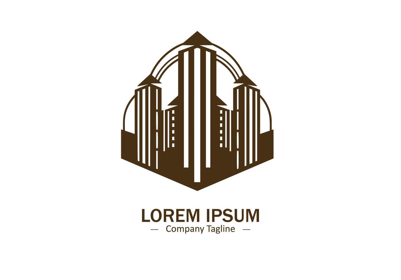 Icon of Building design logo silhouette modern style on white background vector