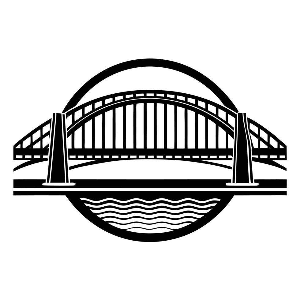 Bridge Icon Silhouette Logo Isolated Design vector