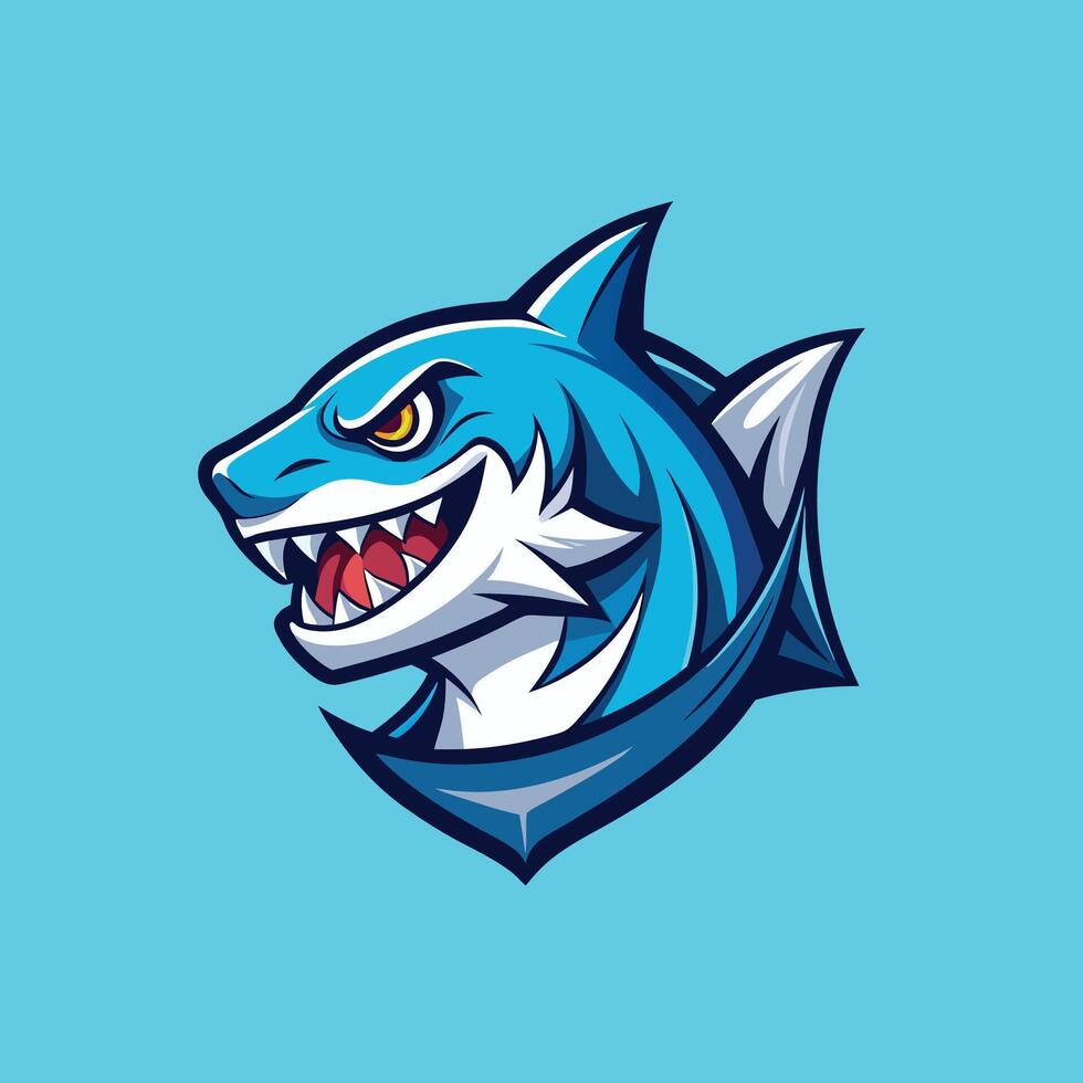 Trendy Mascot of Shark fish Logo Icon Design vector