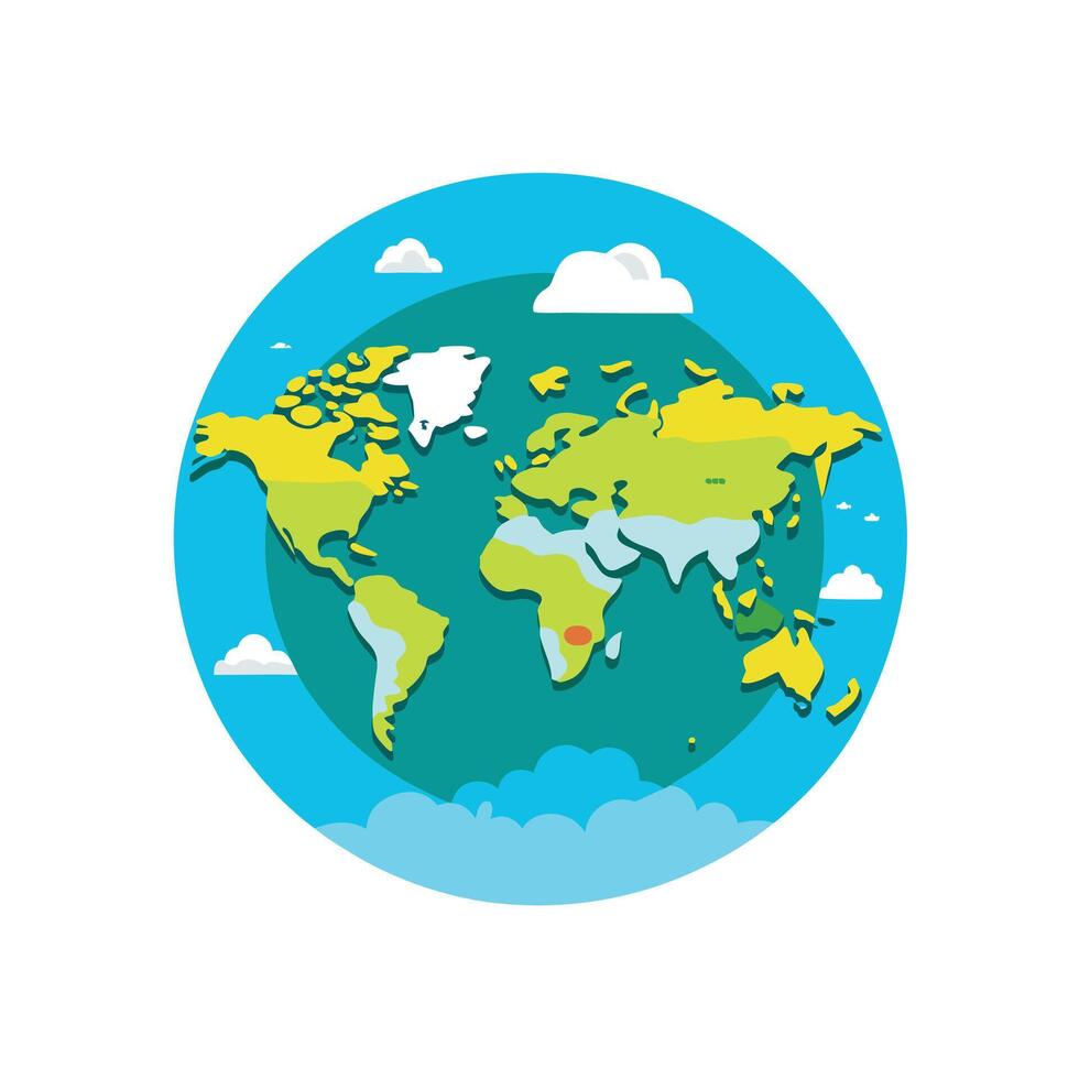 World map Design Logo Mascot Modern Symbol vector