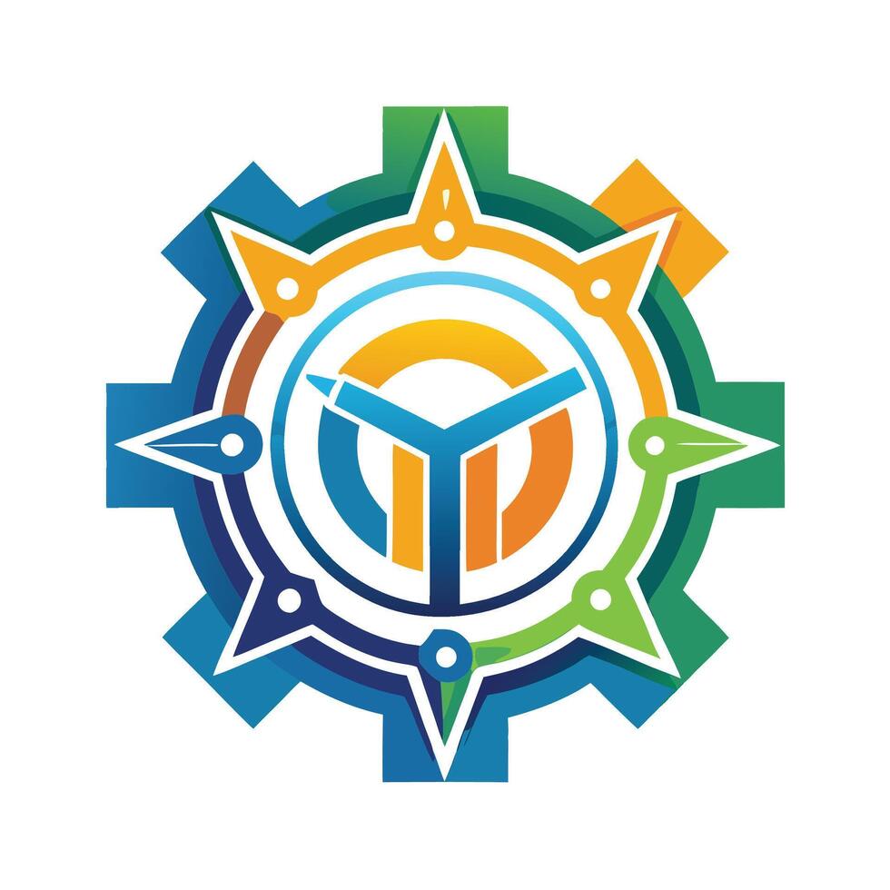 Abstract technology badge logo icon vector