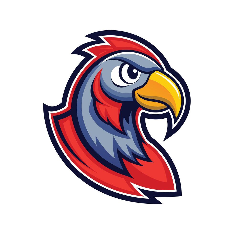 Aggressive parrot mascot logo icon design isolated vector