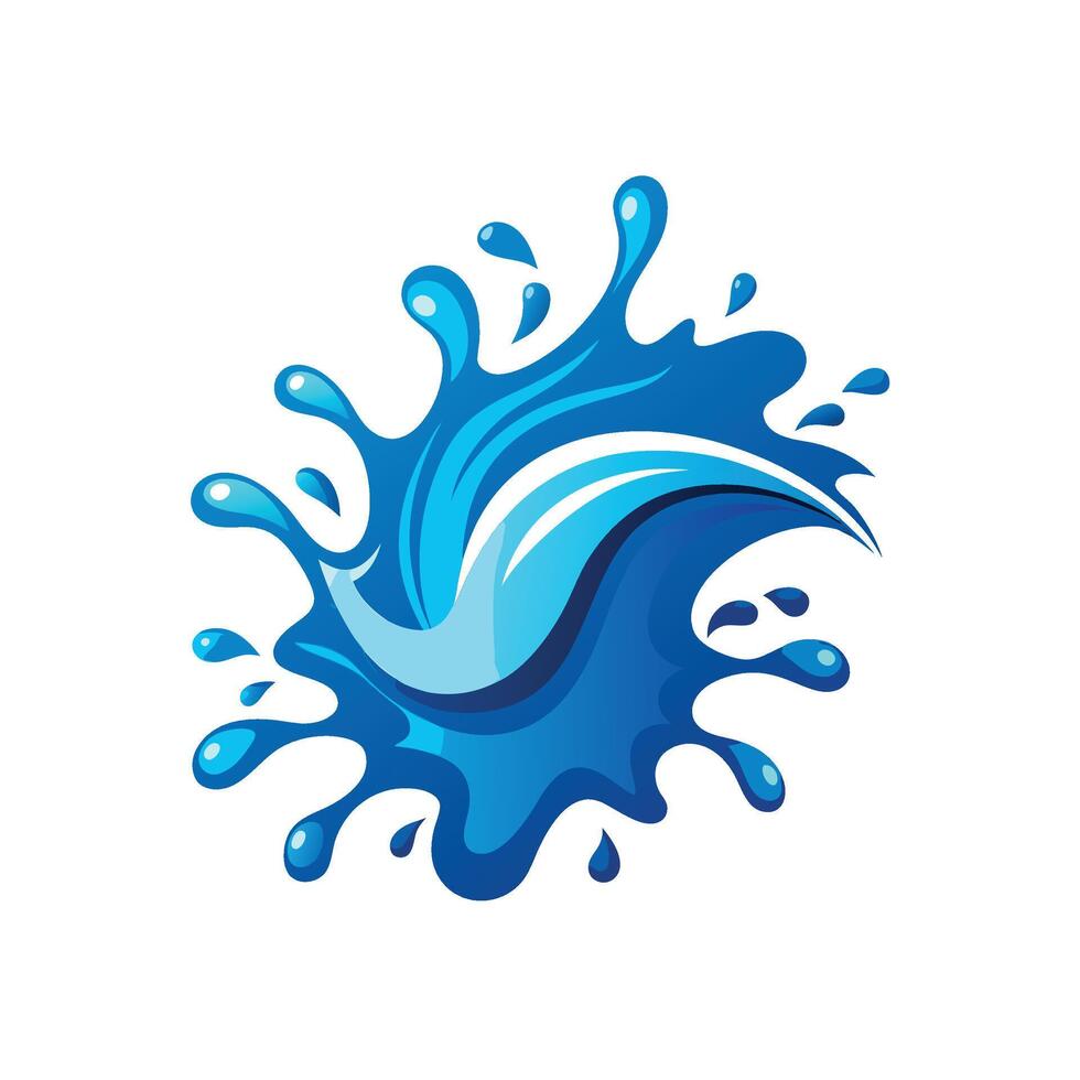 Water dripping with drops Design Logo Mascot Modern Symbol vector
